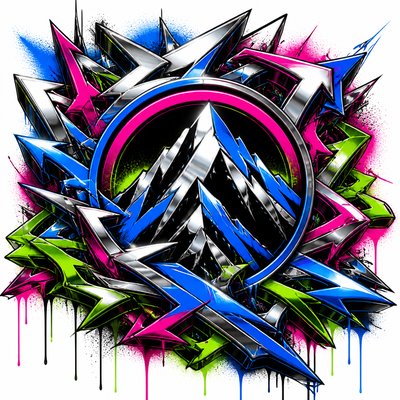 an emblem of a mountain peak inside a circle, simple bold shapes on a plain background, no text or lettering