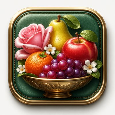 still life arrangement of fruits and flowers