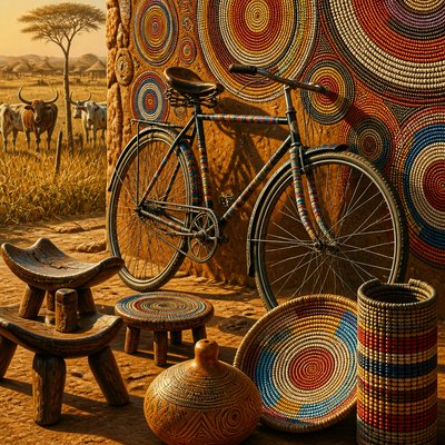 bicyle resting against a wall