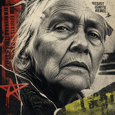 close-up portrait of an elderly person with expressive weathered features
