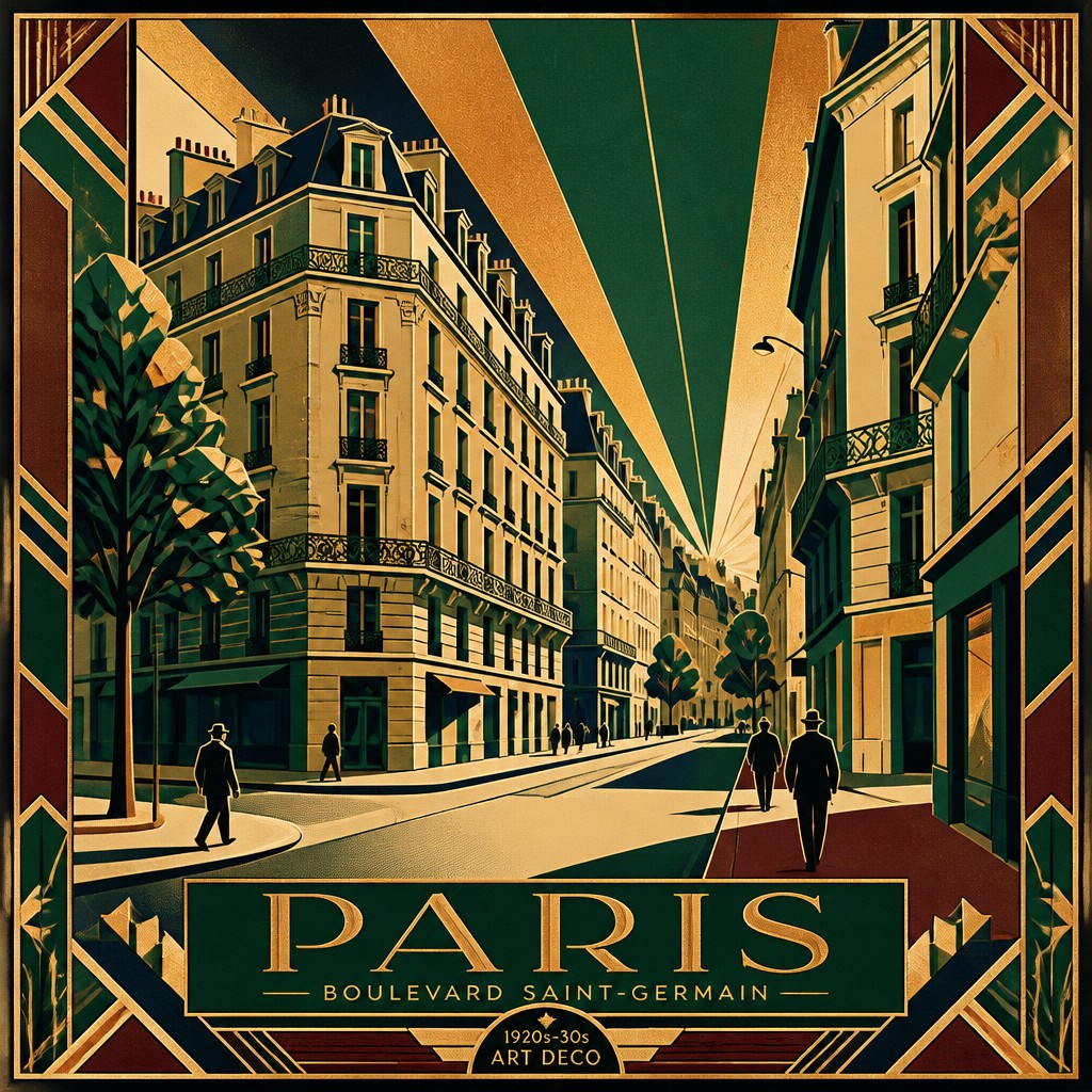Art Deco Poster Design Style Transfer Example