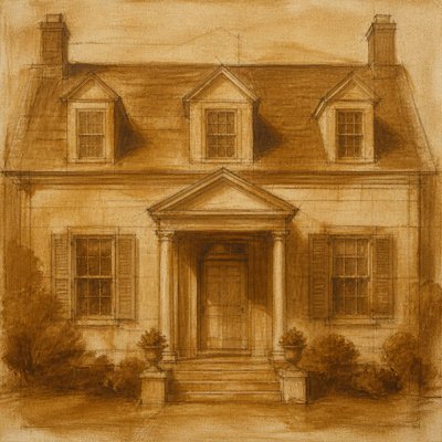 house with front view — Classical Underpainting Style