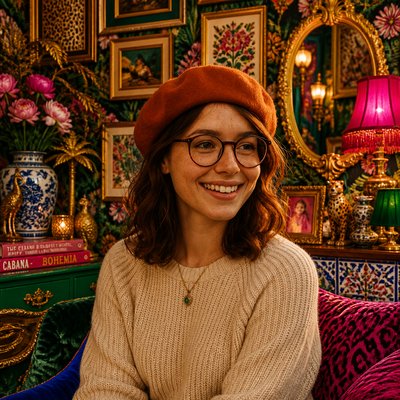 Maximalist Interior Design Style Transfer Example