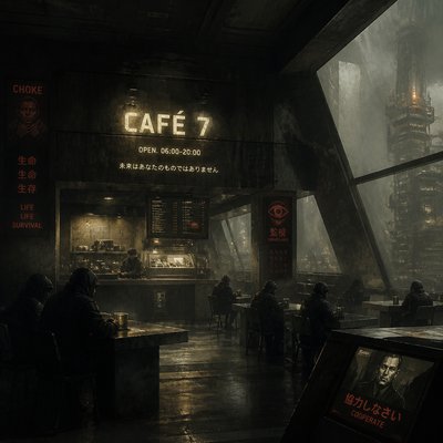 cozy cafe interior with warm lighting