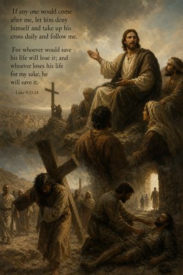 
“If any one would come after me, let him deny himself and take up his cross daily and follow me. For whoever would save his life will lose it; and whoever loses his life for my sake, he will save it.”
 – Luke 9:23-24
