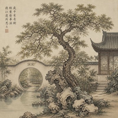 a tree in nature — Suzhou Art Style