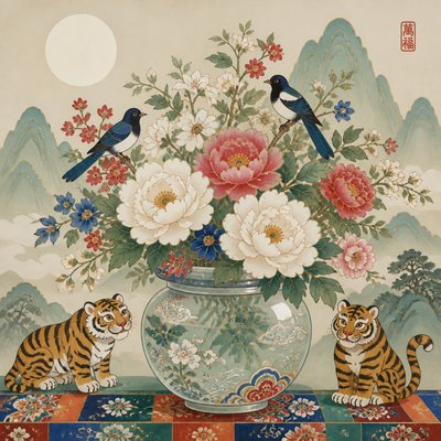 bouquet of flowers in a glass vase
