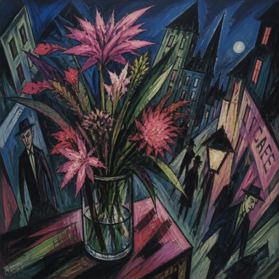 bouquet of flowers in a glass vase