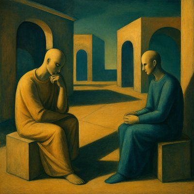 Philosophers thinking deeply