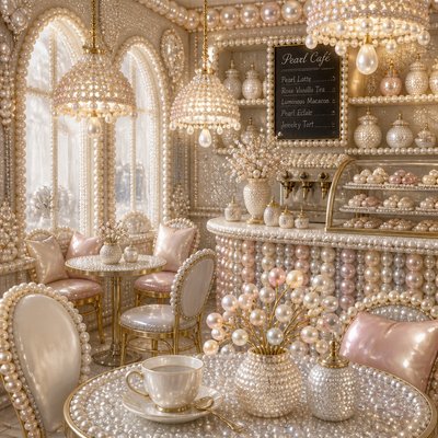 cozy cafe interior with warm lighting