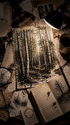 a serene birch forest in soft morning light, no people, no text