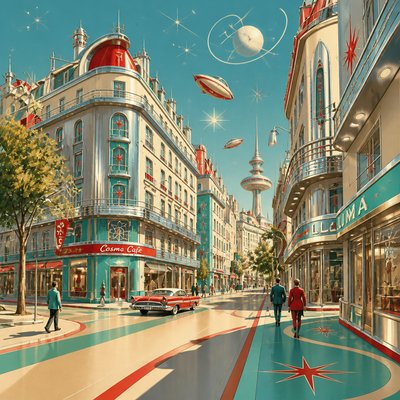 Atompunk Aesthetic Style Transfer Example