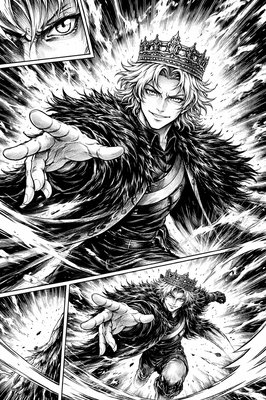 a black and white drawing of a woman in a crown