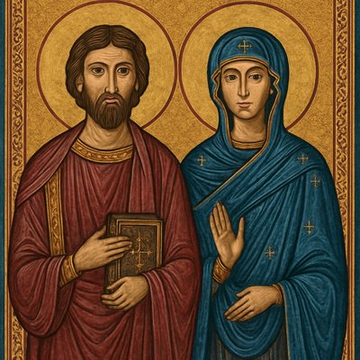 portrait of two people together