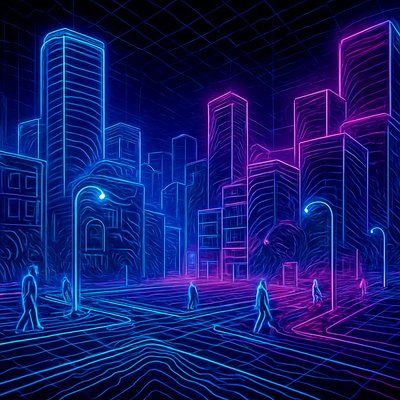 urban street with city activity