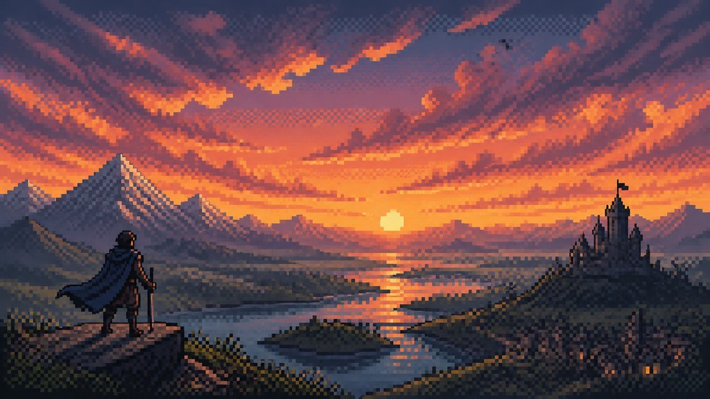 sweeping panoramic landscape with a dramatic sky