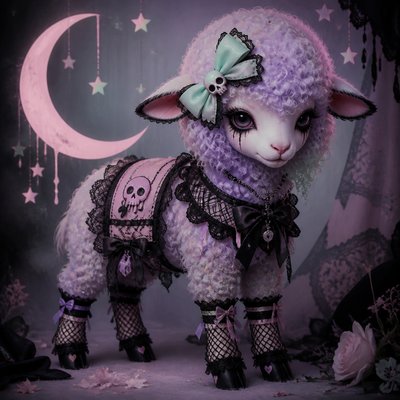 animal standing in natural pose — Pastel Goth Aesthetic