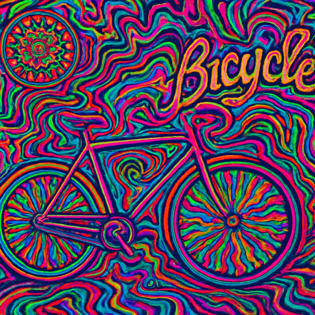 bicyle resting against a wall