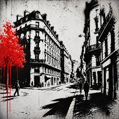 Stencil Street Art Style Style Transfer Example