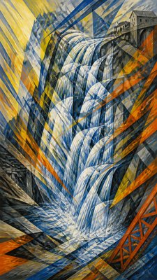 towering waterfall cascading down a cliff