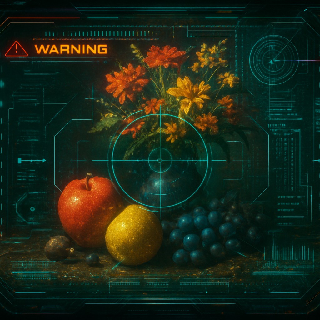 still life arrangement of fruits and flowers
