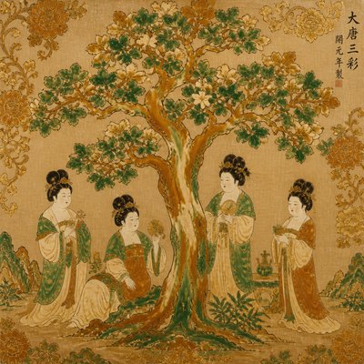 a tree in nature — Tang Dynasty Art Style