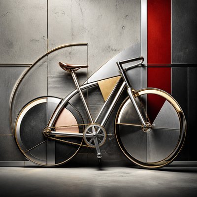 bicyle resting against a wall