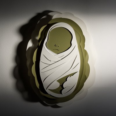 Olive skinned Baby in swaddling cloths