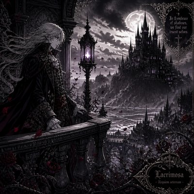 wide landscape with natural scenery — Dark Gothic Anime Art Style
