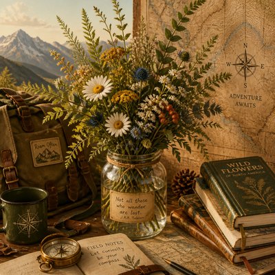 bouquet of flowers in a glass vase