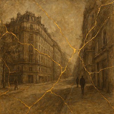 Wabi-Sabi Kintsugi Painting Style Transfer Example