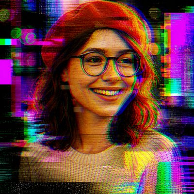 Glitch Digital Art Style Style Transfer Example