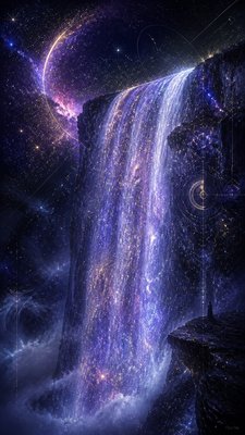 towering waterfall cascading down a cliff