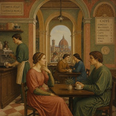 cozy cafe interior with warm lighting