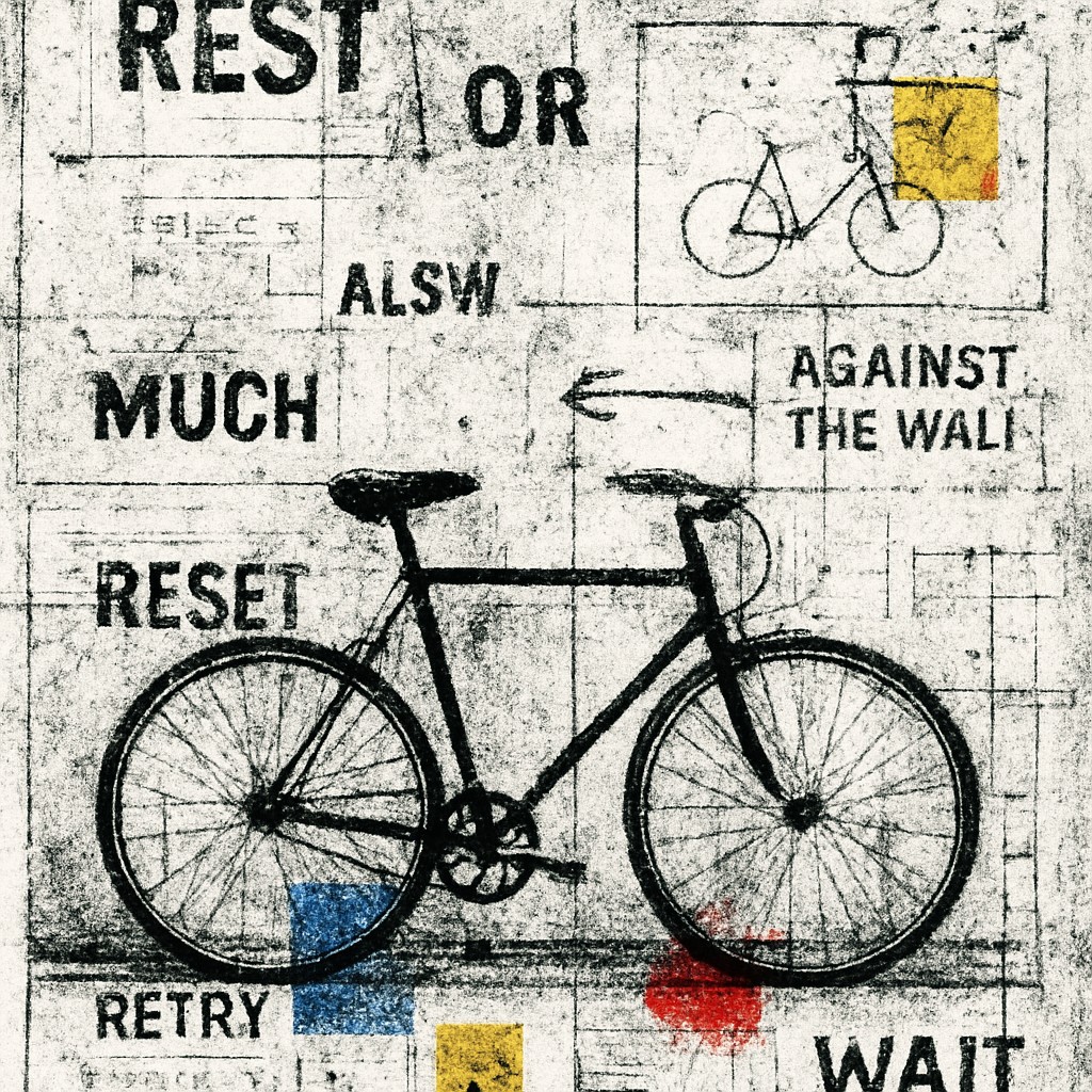 bicyle resting against a wall