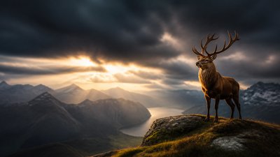 sweeping panoramic landscape with a dramatic sky