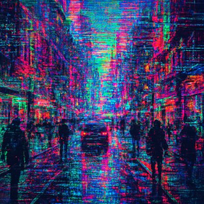 urban street with city activity