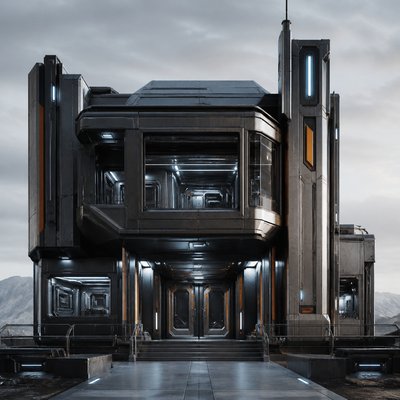 house with front view — Hard Sci-Fi Art