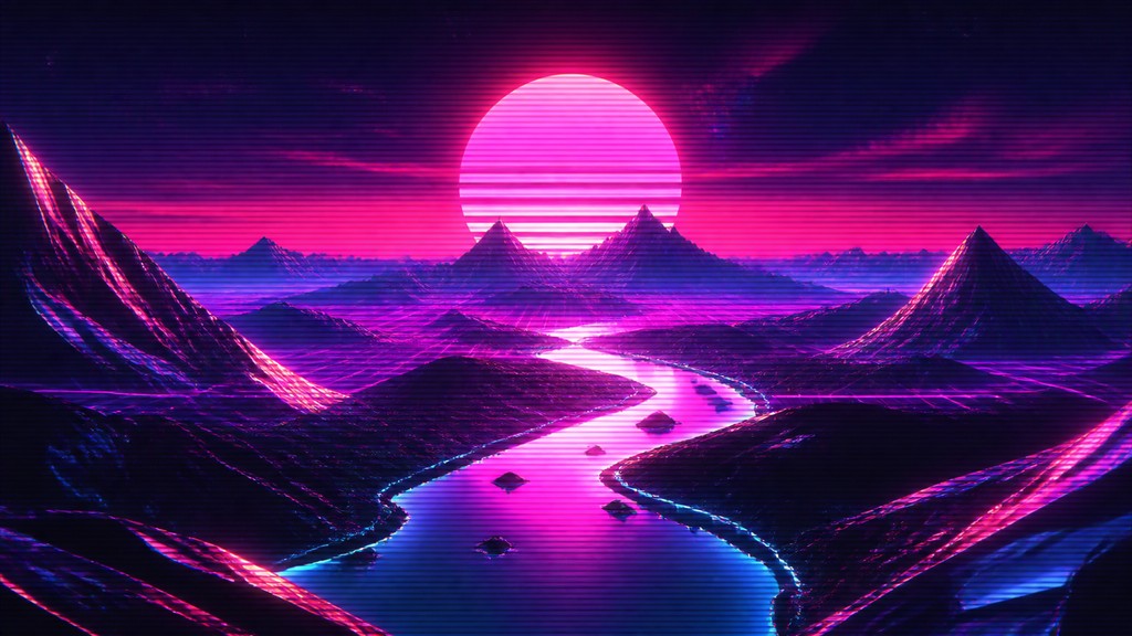 a vast valley with a river winding toward distant mountains at sunrise, no people, no text