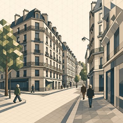 Isometric Geometric Art Style Transfer Example