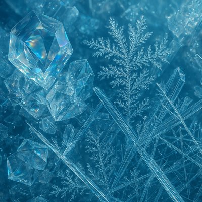 Ice Crystal Macro Photography Style Transfer Example