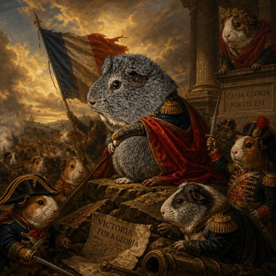 a painting of a mouse with other mice