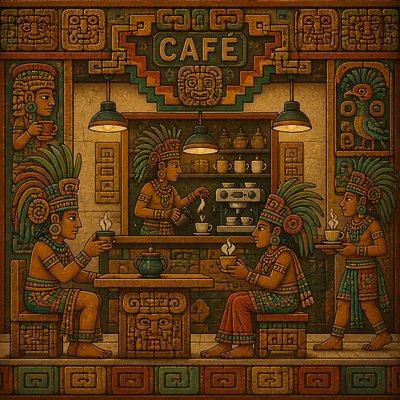cozy cafe interior with warm lighting