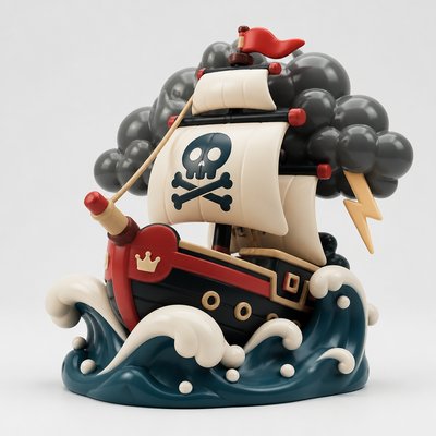 sailing ship on a stormy sea