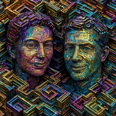 portrait of two people together