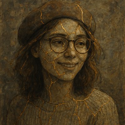 Wabi-Sabi Kintsugi Painting Style Transfer Example
