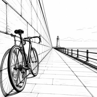 bicyle resting against a wall