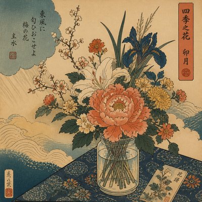 bouquet of flowers in a glass vase