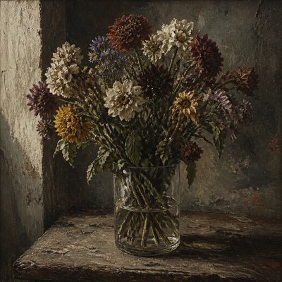 bouquet of flowers in a glass vase