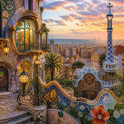 wide landscape with natural scenery — Barcelona Art Style